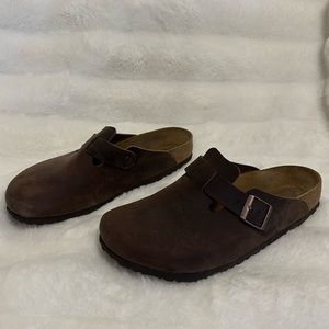 Birkenstock Boston Oiled Leather Coffee (Dark Brown) slip on clog